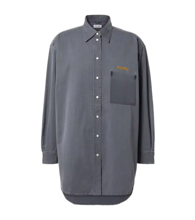 Logo oversized chambray shirt