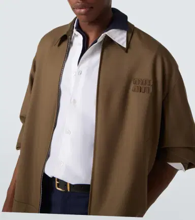 Miu Miu Logo virgin wool gabardine jacket | Thumbnail 3