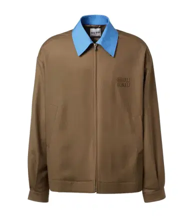 Miu Miu Logo virgin wool gabardine jacket | Thumbnail 1
