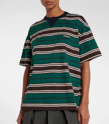 Prada Striped cotton jersey T-shirt | Thumbnail 2