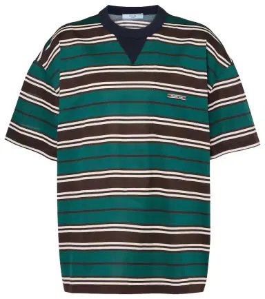 Prada Striped cotton jersey T-shirt | Thumbnail 1