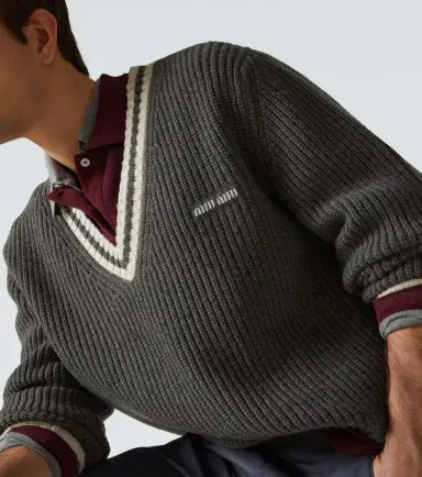 Miu Miu Ribbed-knit wool and cashmere sweater | Thumbnail 3