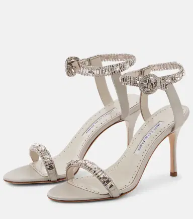 Manolo Blahnik Asa 90 embellished satin sandals | Thumbnail 4