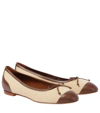 Manolo Blahnik Capbl raffia ballet flats | Thumbnail 1