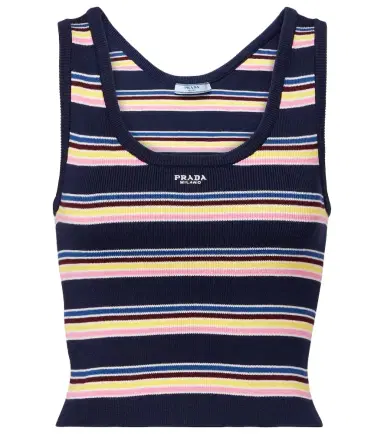 Prada Striped cotton tank top | Thumbnail 1