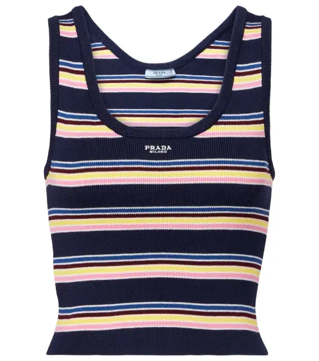 Striped cotton tank top