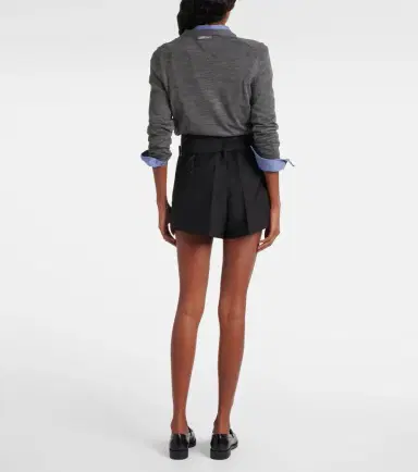 Prada Belted mohair and wool shorts | Thumbnail 3