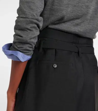 Prada Belted mohair and wool shorts | Thumbnail 5