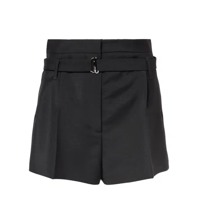 Belted mohair and wool shorts