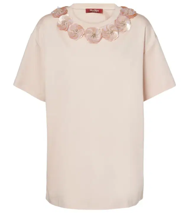 Max Mara Gennaio embellished jersey top