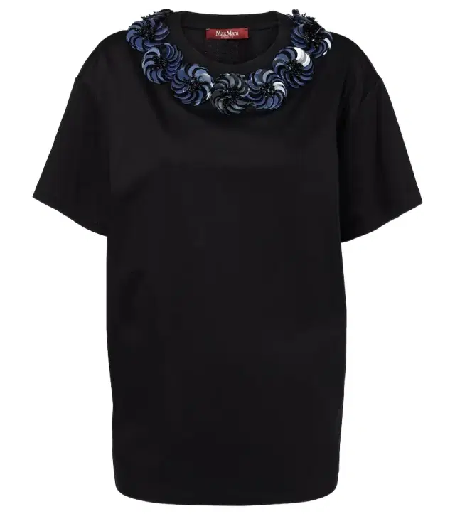 Max Mara Gennaio embellished jersey top
