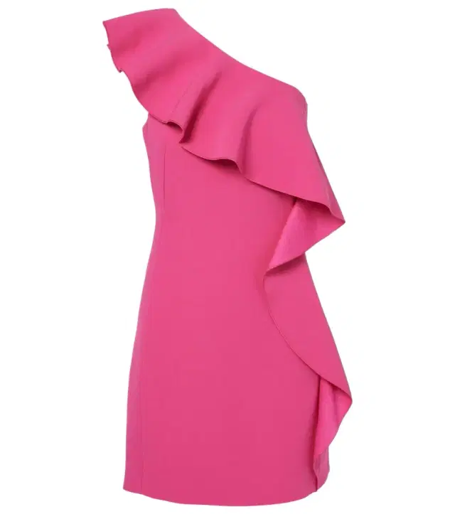 Max Mara Giacomo ruffled sable minidress