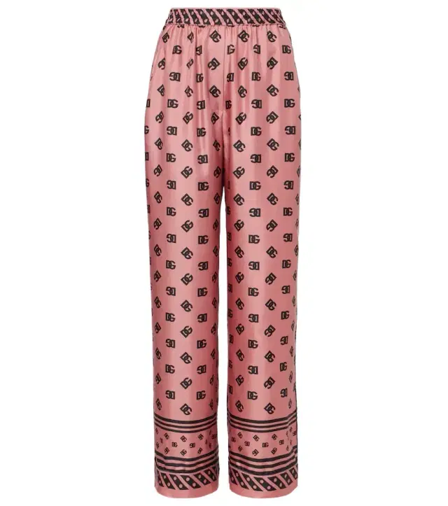 Dolce & Gabbana DG silk satin palazzo pants