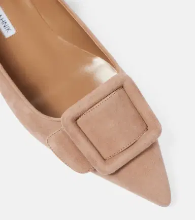 Manolo Blahnik Maysalepumpflat suede ballet flats | Thumbnail 3