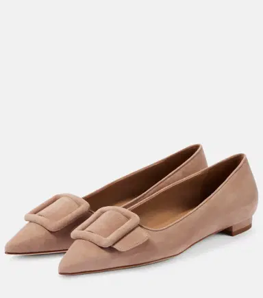 Manolo Blahnik Maysalepumpflat suede ballet flats | Thumbnail 4