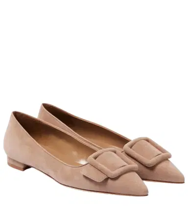 Manolo Blahnik Maysalepumpflat suede ballet flats | Thumbnail 1