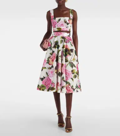 Dolce & Gabbana Floral cotton poplin crop top | Thumbnail 2