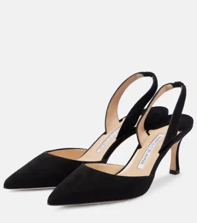 Manolo Blahnik Carolyne 70 suede slingback pumps | Thumbnail 2