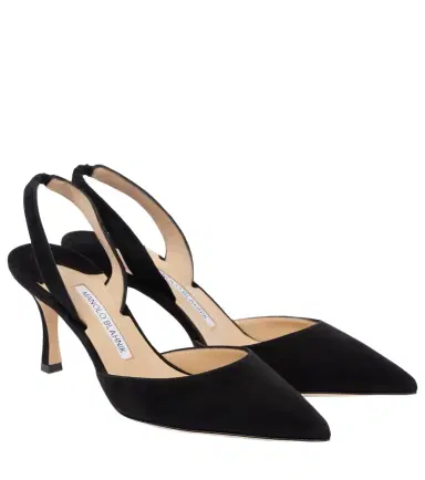 Manolo Blahnik Carolyne 70 suede slingback pumps | Thumbnail 1
