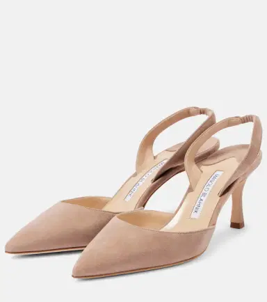 Manolo Blahnik Carolyne 70 suede slingback pumps | Thumbnail 2