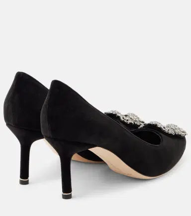 Manolo Blahnik Hangisi 70 embellished velvet pumps | Thumbnail 2
