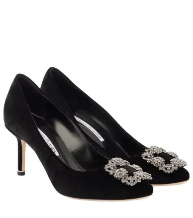 Manolo Blahnik Hangisi 70 embellished velvet pumps | Thumbnail 1