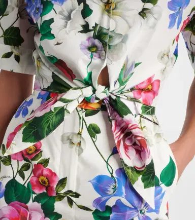 Dolce & Gabbana Cropped floral cotton shirt | Thumbnail 2
