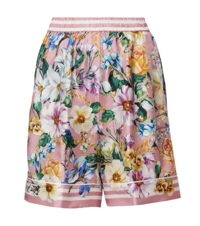 Dolce & Gabbana Floral silk twill shorts