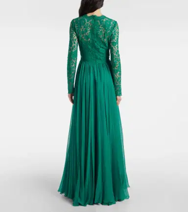 Dolce & Gabbana Lace and silk-blend gown | Thumbnail 3