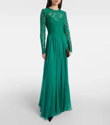Dolce & Gabbana Lace and silk-blend gown | Thumbnail 4