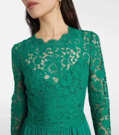 Dolce & Gabbana Lace and silk-blend gown | Thumbnail 5
