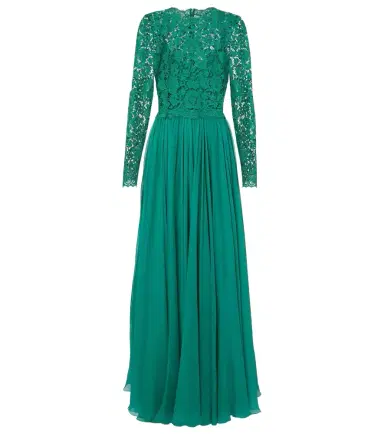 Dolce & Gabbana Lace and silk-blend gown | Thumbnail 1