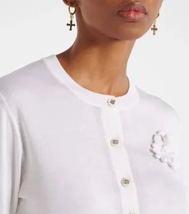 Dolce & Gabbana Floral-appliqué silk cardigan | Thumbnail 4