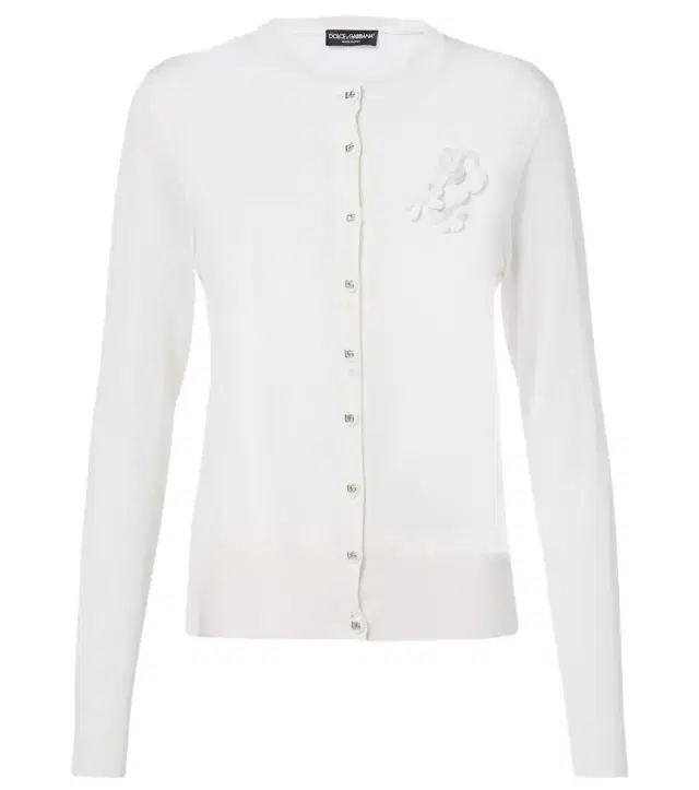 Dolce & Gabbana Floral-appliqué silk cardigan