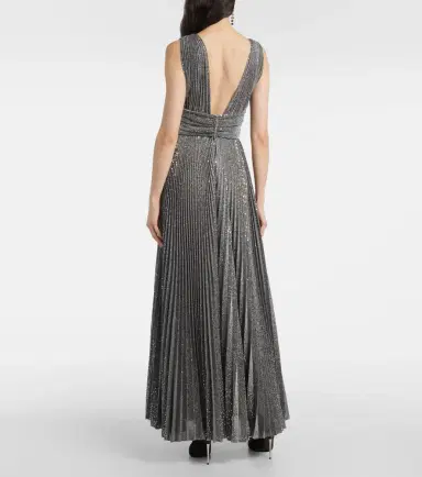 Dolce & Gabbana Metallic plissé cocktail dress | Thumbnail 3