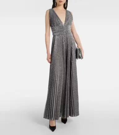 Dolce & Gabbana Metallic plissé cocktail dress | Thumbnail 4