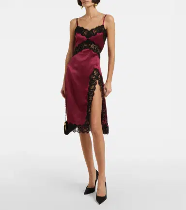 Dolce & Gabbana Silk and cotton-blend midi dress | Thumbnail 2