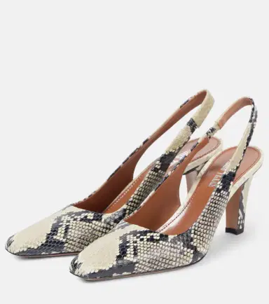 Paris Texas Belle 75 snake-effect leather slingback pumps | Thumbnail 2