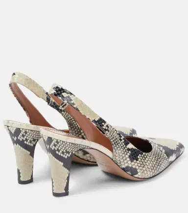Paris Texas Belle 75 snake-effect leather slingback pumps | Thumbnail 3