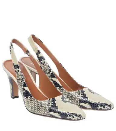 Paris Texas Belle 75 snake-effect leather slingback pumps | Thumbnail 1