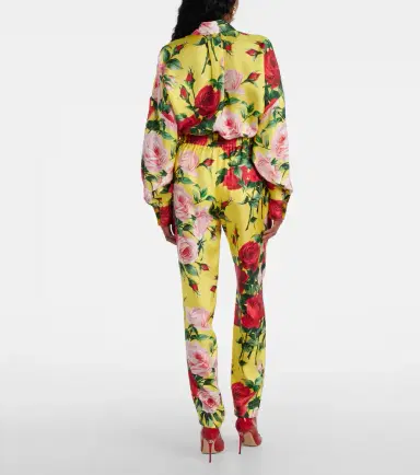 Dolce & Gabbana Floral silk straight pants | Thumbnail 3