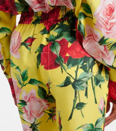 Dolce & Gabbana Floral silk straight pants | Thumbnail 4