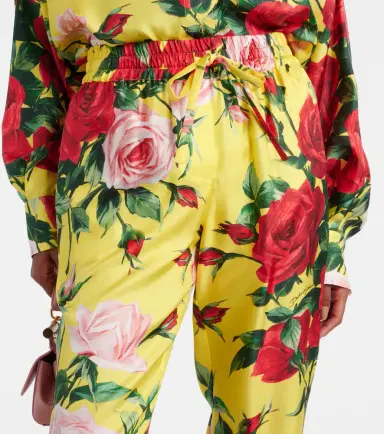 Dolce & Gabbana Floral silk straight pants | Thumbnail 5
