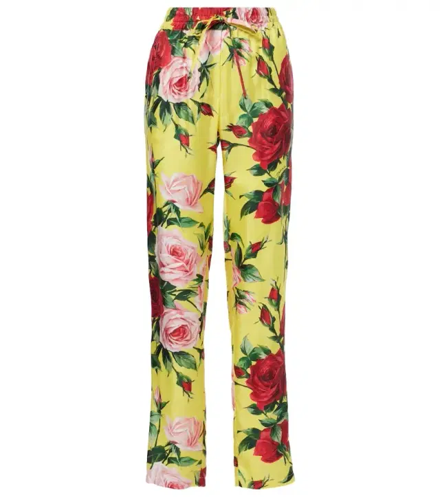 Dolce & Gabbana Floral silk straight pants