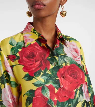 Dolce & Gabbana Floral silk shirt dress | Thumbnail 5