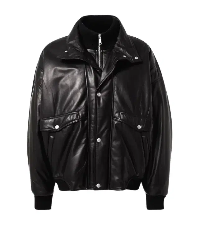Leather bomber jacket