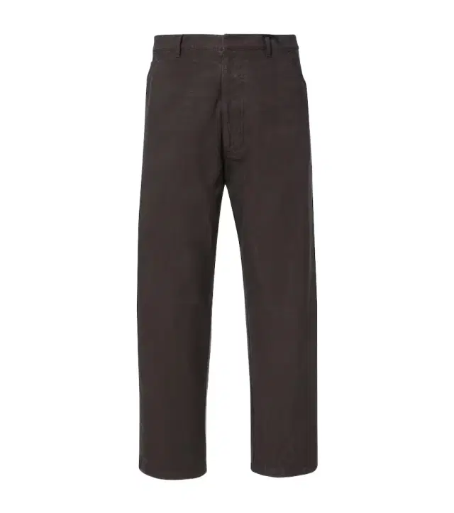 Leather-trimmed cotton straight pants