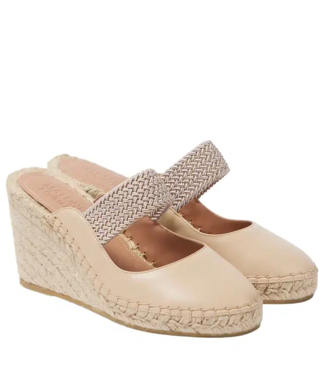 Malone Souliers Siena 70 leather espadrille wedges