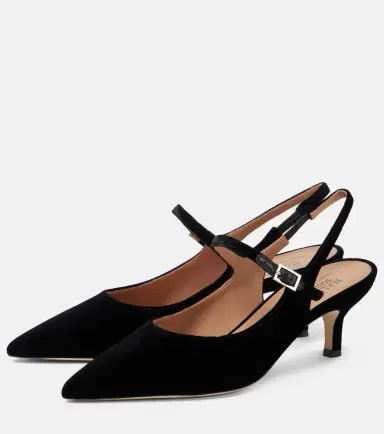 Malone Souliers Karla 45 velvet slingback pumps | Thumbnail 2