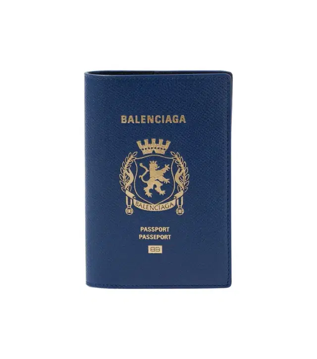 Balenciaga Printed leather passport holder